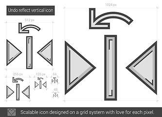 Image showing Undo reflect vertical line icon.