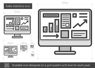 Image showing Sales statistics line icon.