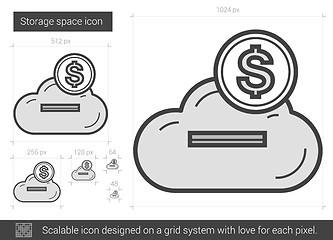 Image showing Storage space line icon.