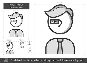 Image showing Virtual reality headset line icon.