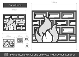 Image showing Firewall line icon.