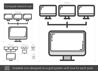 Image showing Computer network line icon.