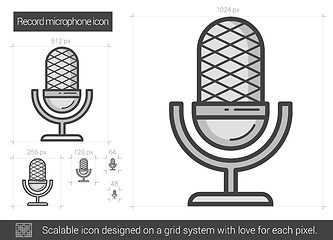 Image showing Record microphone line icon.