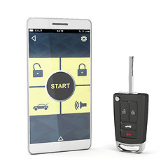 Image showing Smartphone and car key