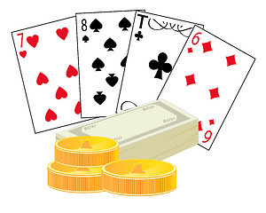 Image showing Cards and money
