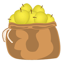 Image showing Yellow apple in bag