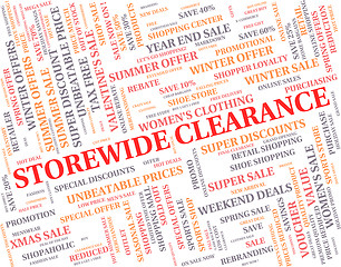 Image showing Storewide Clearance Indicates The Lot And Bargain