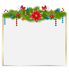 Image showing Greeting card with traditional Christmas elements