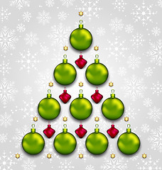 Image showing Abstract tree made of Christmas taditional elements