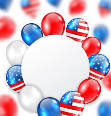 Image showing Celebration Clean Card with Balloons in American National Colors