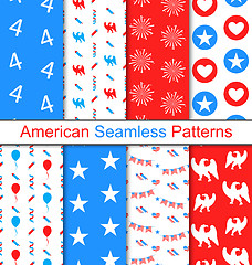 Image showing Set Seamless Pattern for Independence Day