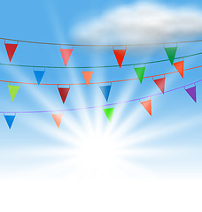 Image showing Multicolored Buntings Flags Garlands
