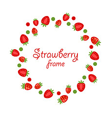 Image showing Abstract Round Frame Made of Strawberry