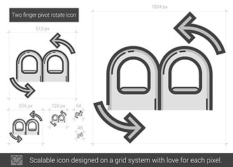 Image showing Two finger pivot rotate line icon.