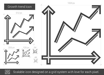 Image showing Growth trend line icon.