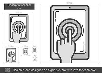 Image showing Fingerprint scanner line icon.