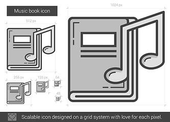 Image showing Music book line icon.