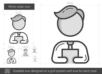 Image showing White collar line icon.