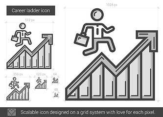 Image showing Career ladder line icon.