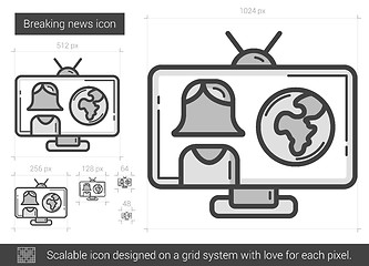 Image showing Breaking news line icon.