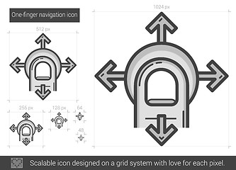 Image showing One-finger navigation line icon.