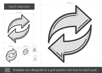 Image showing Synch data line icon.