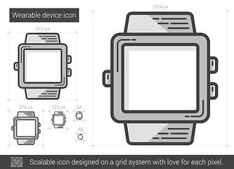 Image showing Wearable device line icon.