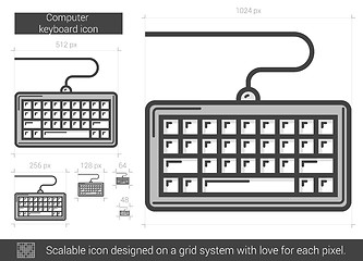 Image showing Computer keyboard line icon.