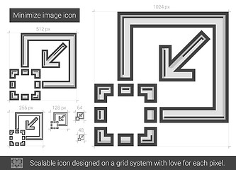 Image showing Minimize image line icon.