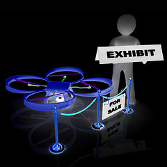 Image showing Drone, quadrocopter, with photo camera at the technical exhibiti