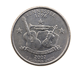 Image showing coin in a quarter of the US dollar