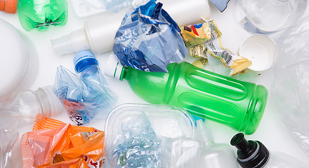 Image showing Crumpled plastic bottle for recycling