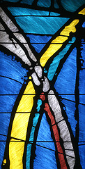 Image showing Stained glass church window