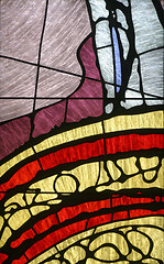 Image showing Stained glass church window