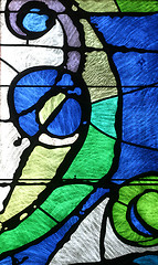 Image showing Stained glass church window