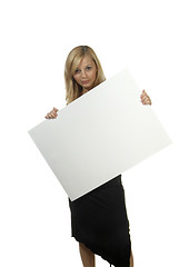 Image showing woman with empty poster