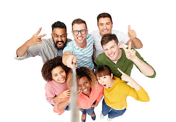 Image showing international group of happy people taking selfie