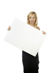 Image showing woman with empty poster