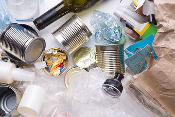 Image showing Waste lies on white table