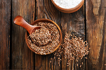 Image showing flax seed and flour