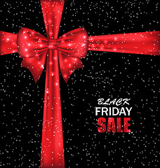 Image showing Advertising Background with Bow Ribbon for Black Friday Sales