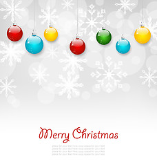 Image showing Christmas Greeting Card with Colorful Balls