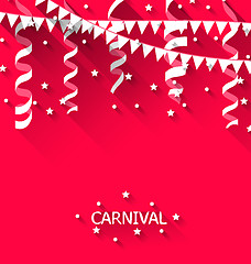 Image showing Holiday background with hanging pennants for carnival party in t