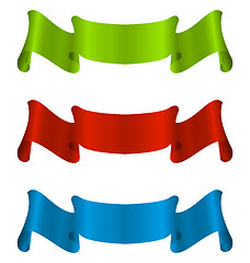 Image showing Three colorful ribbon tape isolated on white background