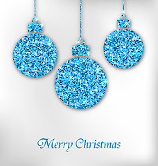 Image showing Christmas Balls with Sparkle Surface