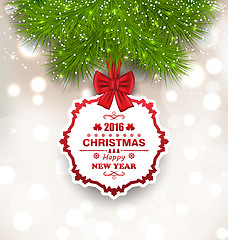 Image showing New Year Glowing Background, Christmas Greeting Card