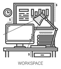 Image showing Workplace line icons.