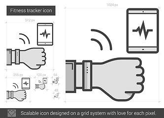 Image showing Fitness tracker line icon.