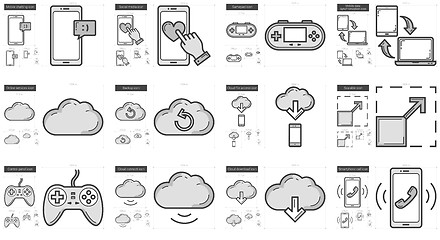 Image showing Mobility line icon set.