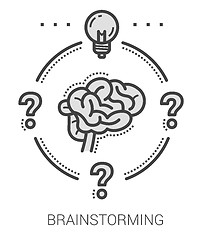 Image showing Brainstorming line icons.